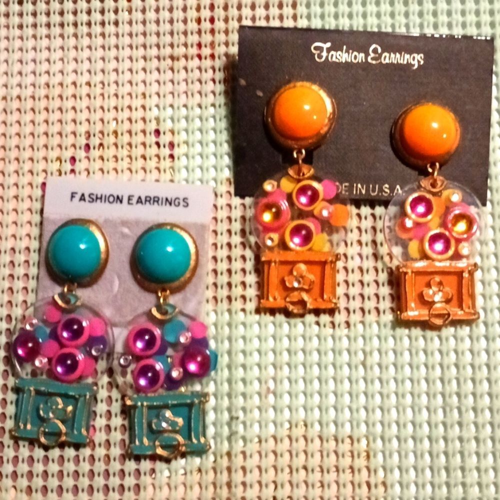 Vintage bubble gum machine earrings